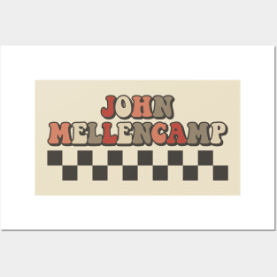 John Mellencamp Checkered Retro Groovy Style Posters and Art